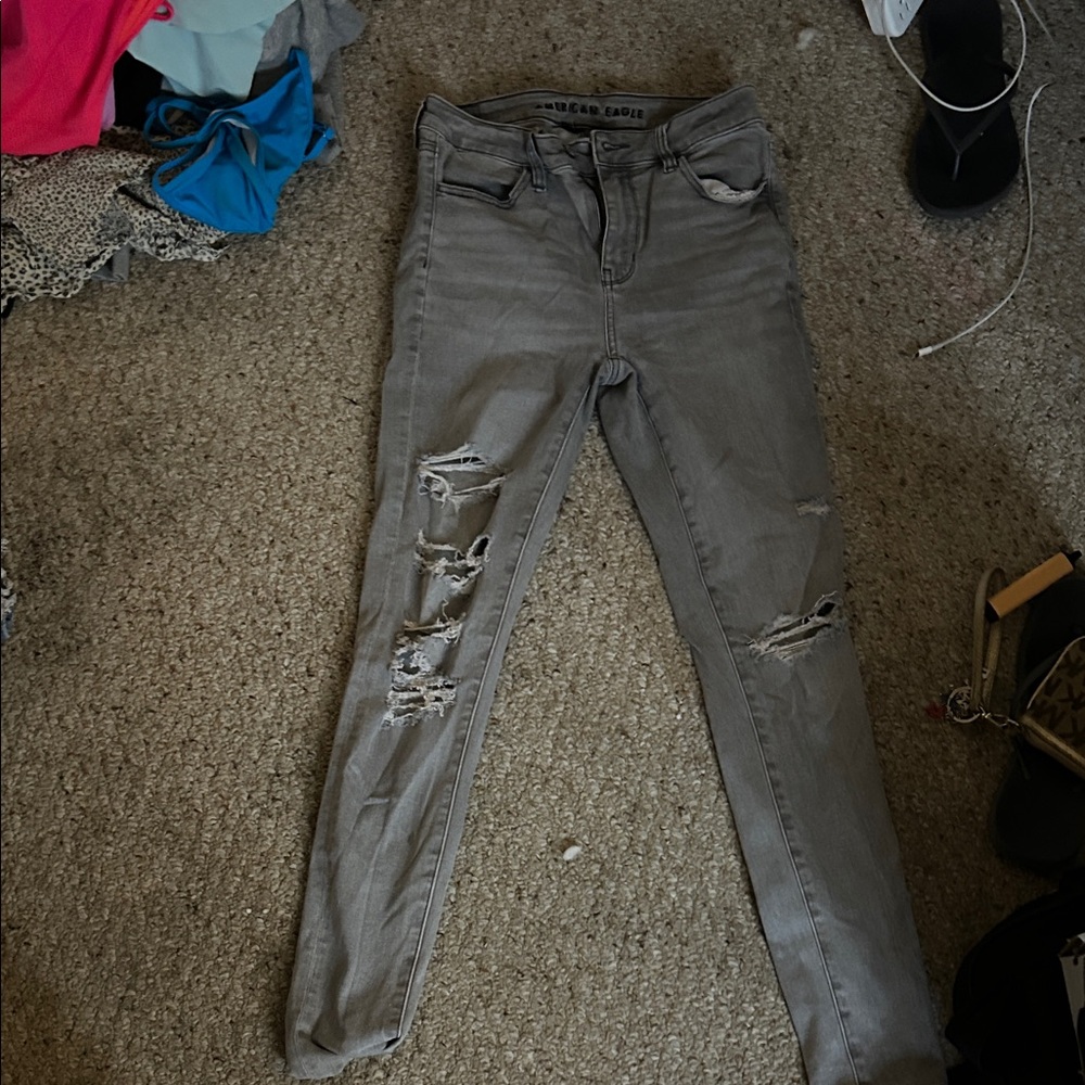 American Eagle Outfitters Gray High Rise Jeans